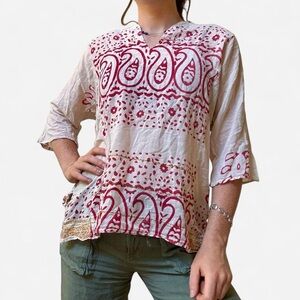 Boho vintage paisley tunic